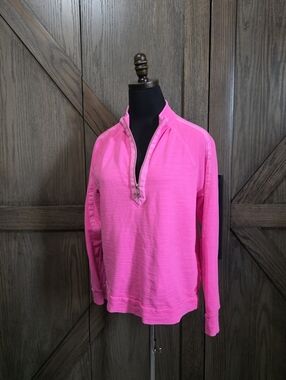 Lilly Pulitzer Hot Pink Half-Zip Pullover Sweatshirt